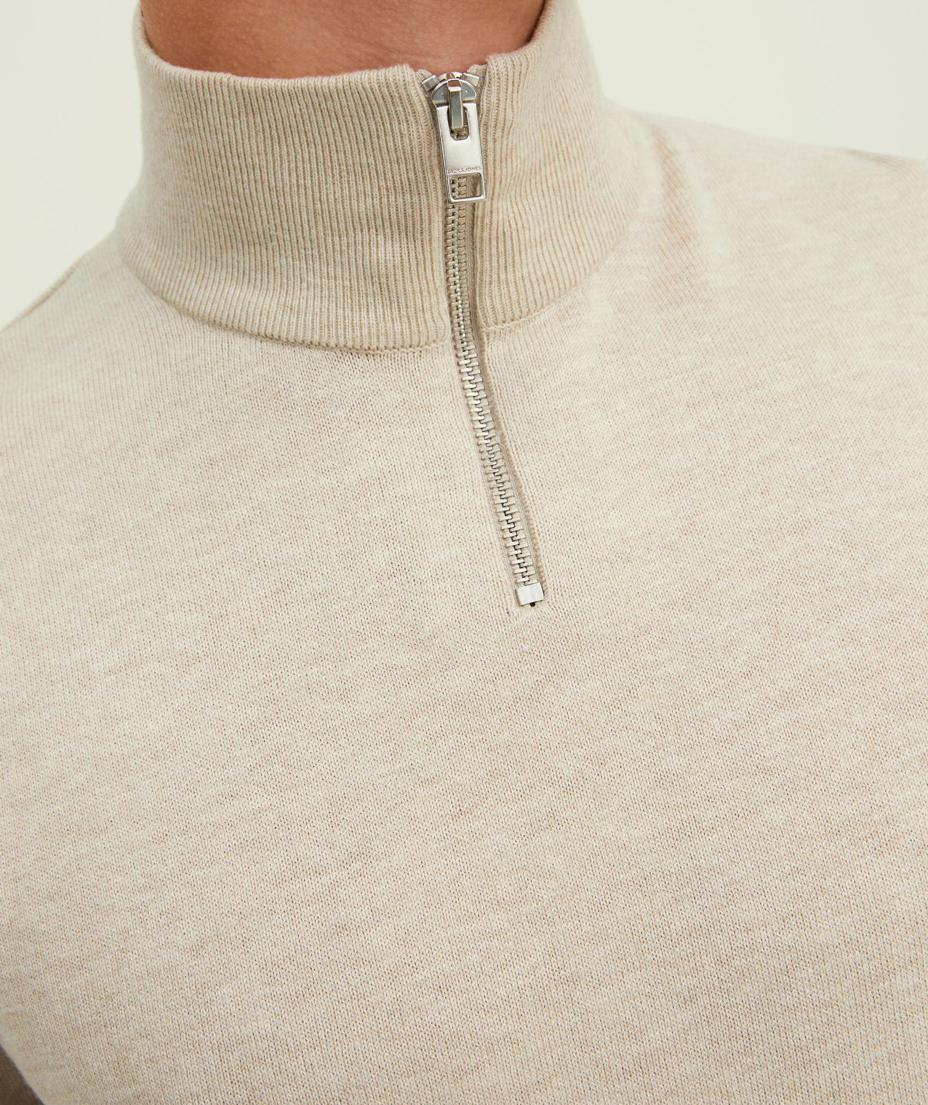 Jack & Jones JJEEMIL half-zip knitted pullover, Oatmeal Melange, large image number 4
