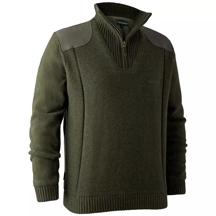 Deerhunter Carlisle knitted sweater with half-zip, Green Melange, large image number 0