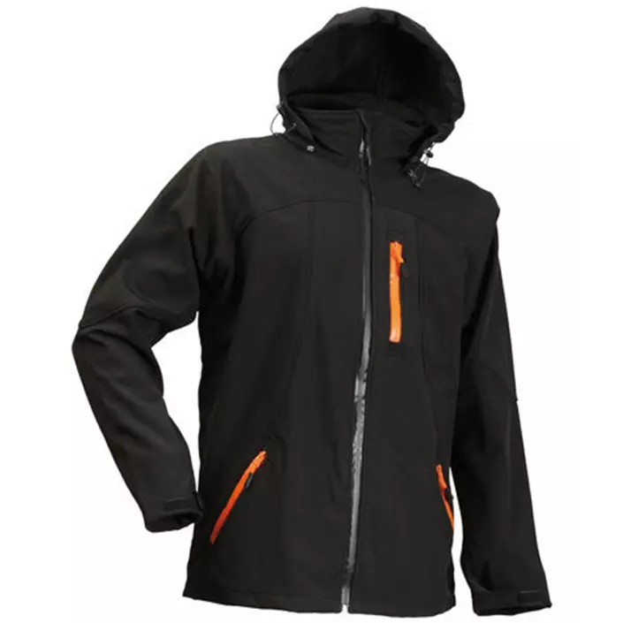 Lyngsoe ​softshell jacket, Black/Orange, large image number 0