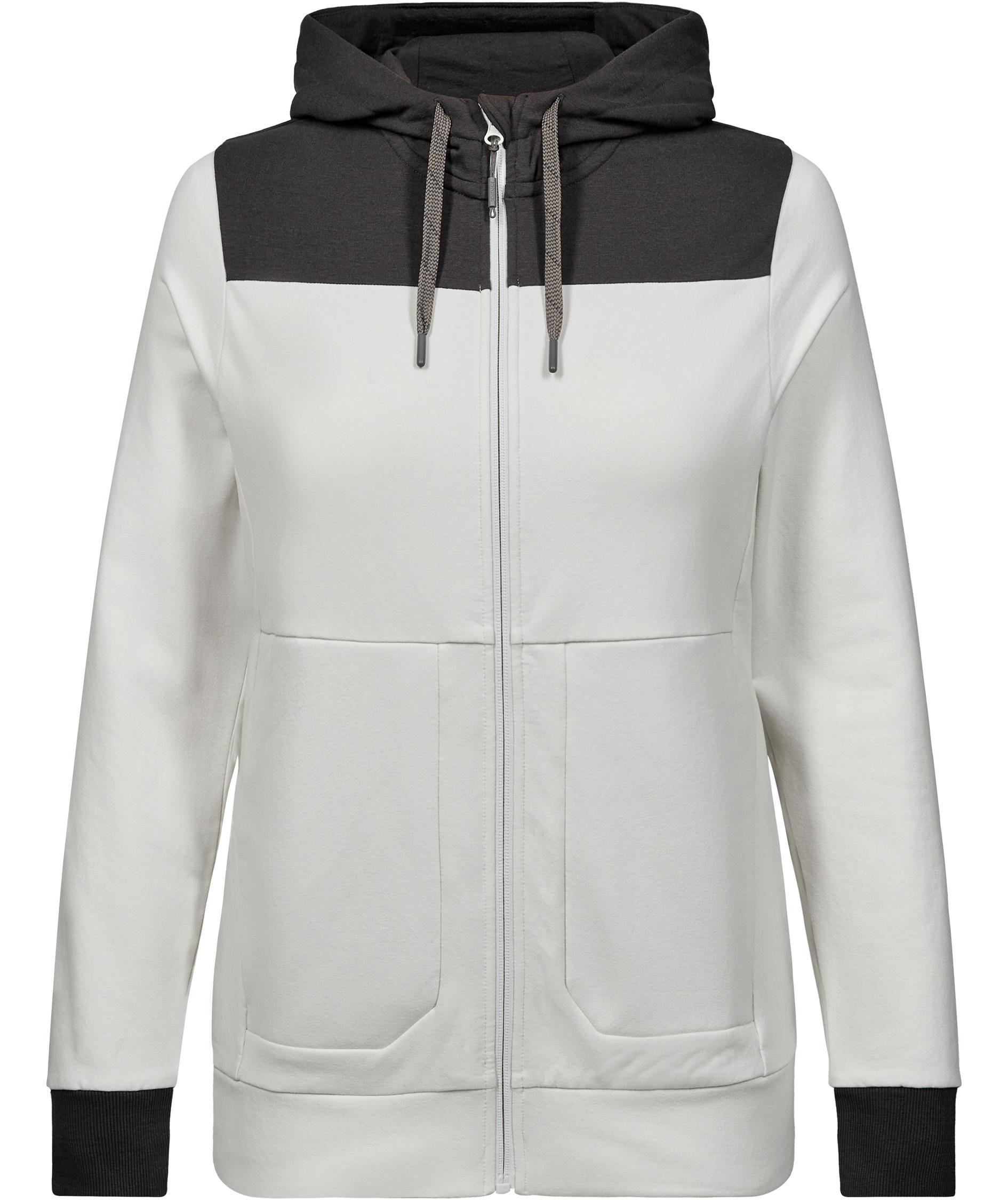 Engel Entire women's hoodie with zipper, Bone White/Anthracite Grey