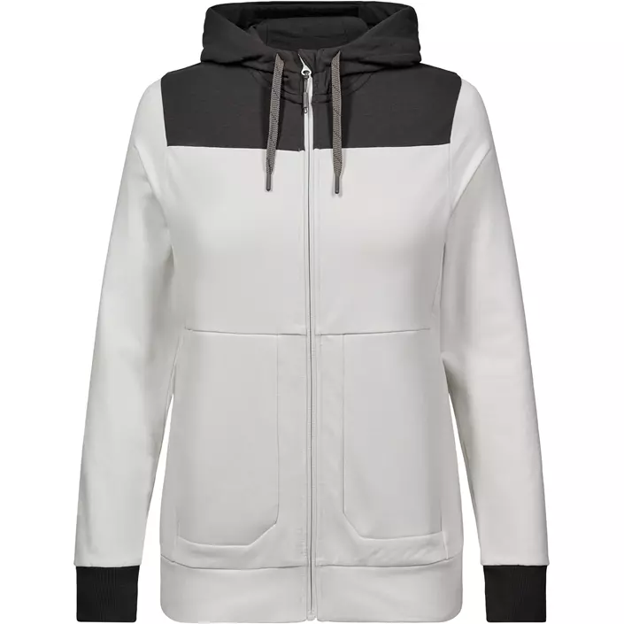 Engel Entire dame hættetrøje med lynlås, Bone White/Anthracite Grey, large image number 0