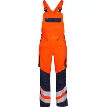 Engel Safety Light bib and brace trousers, Orange/Blue Ink