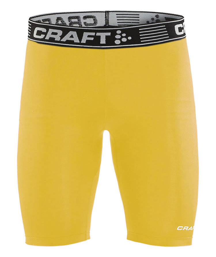 Craft Pro Control compression tights, Sweden yellow