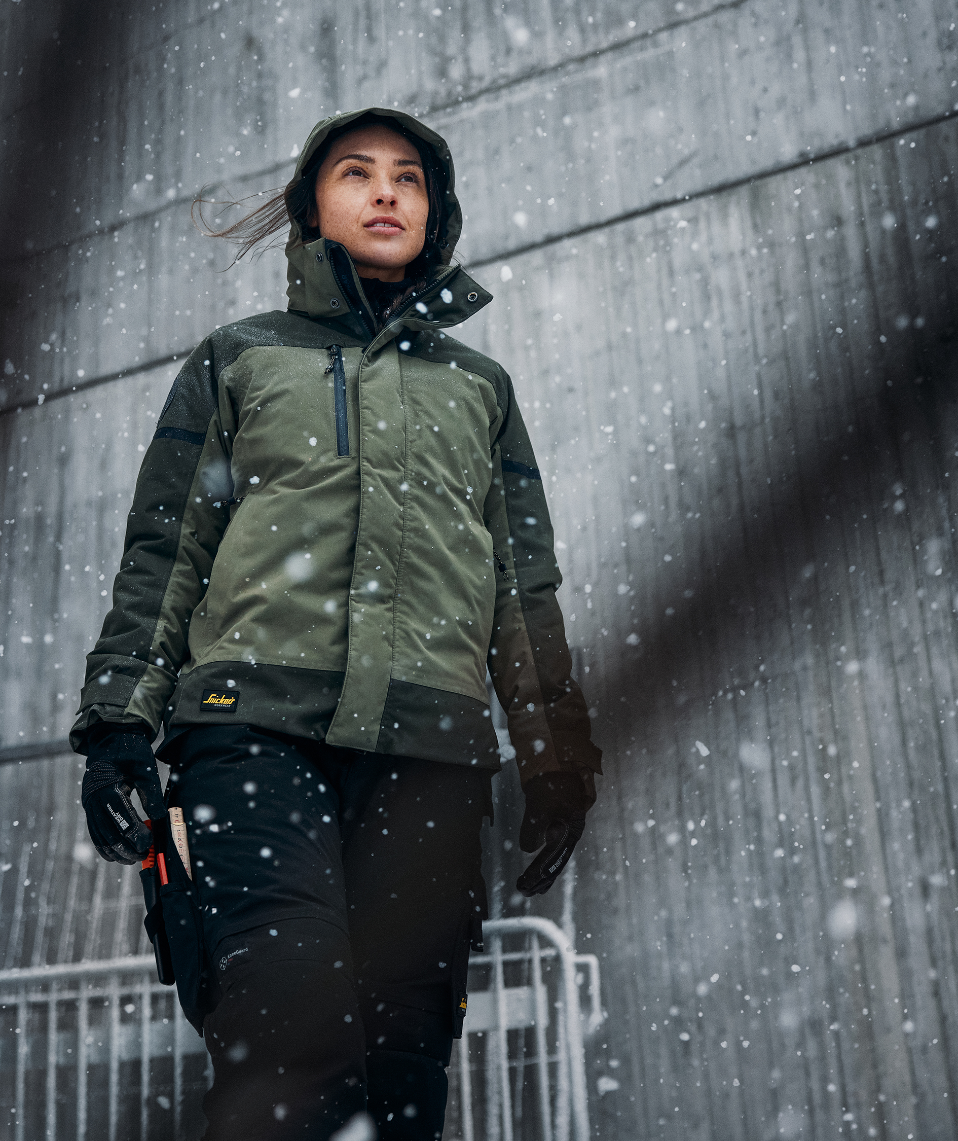 Snickers AllroundWork vinterjacka 1177 dam, Khaki Green/Dark Khaki Green, large image number 6