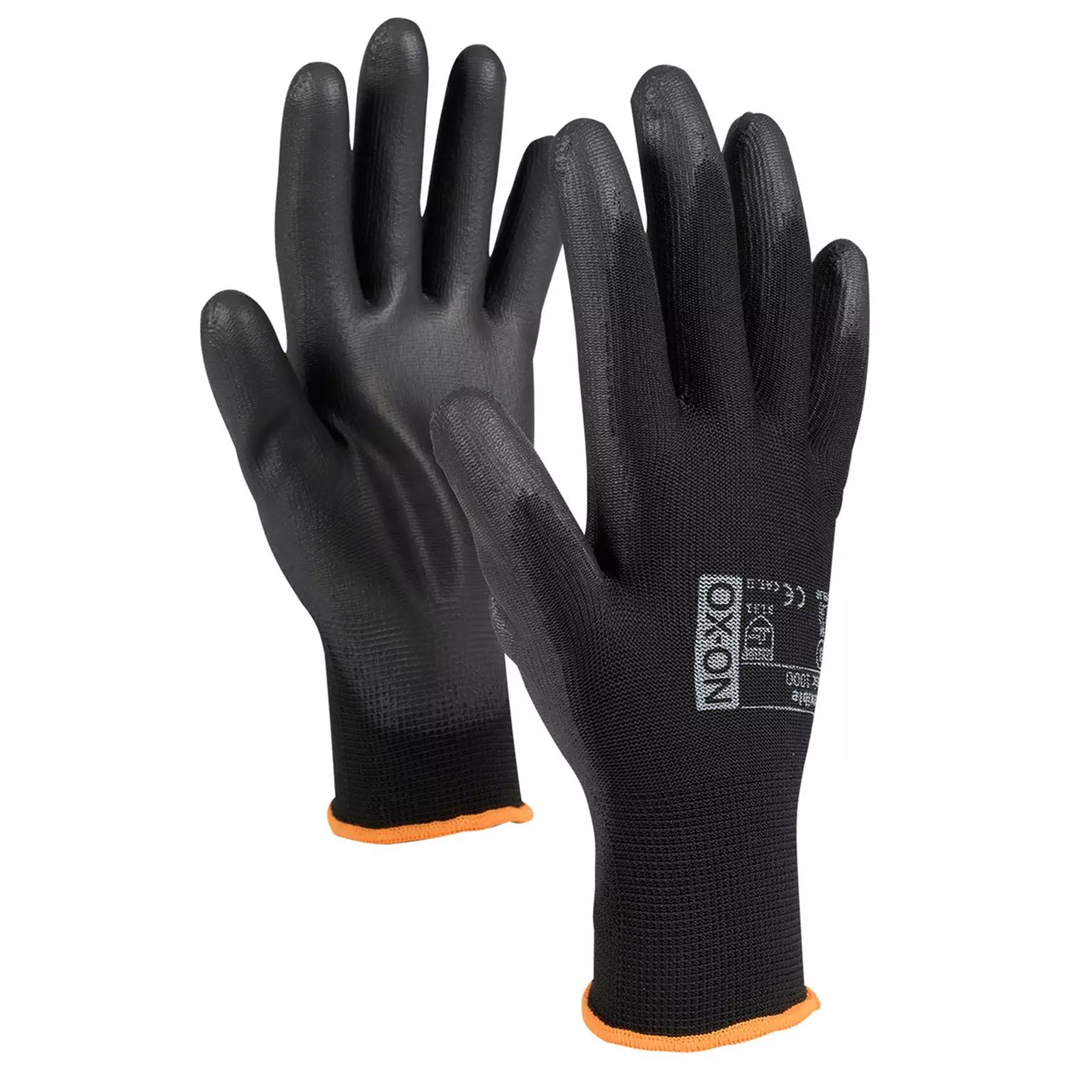 OX-ON Flexible Basic 1000 work gloves (box with 144 pairs), Black