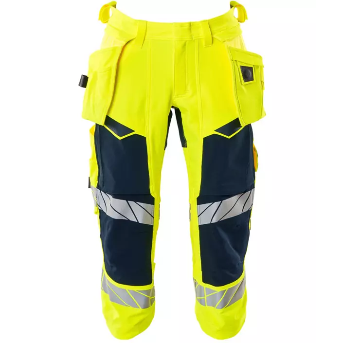 Mascot Accelerate Safe craftsman knee pants full stretch, Hi-Vis Yellow/Dark Marine, large image number 0
