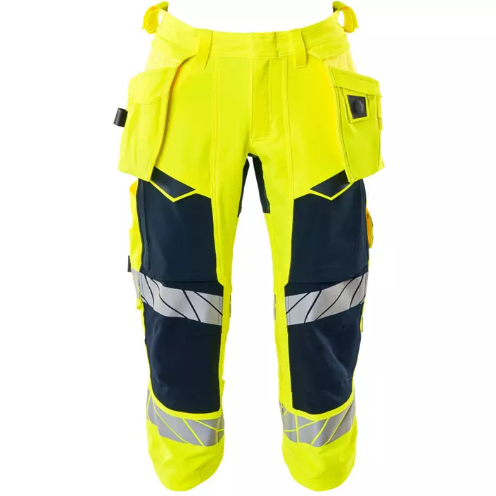 Mascot Accelerate Safe craftsman knee pants full stretch, Hi-Vis Yellow/Dark Marine, large image number 0