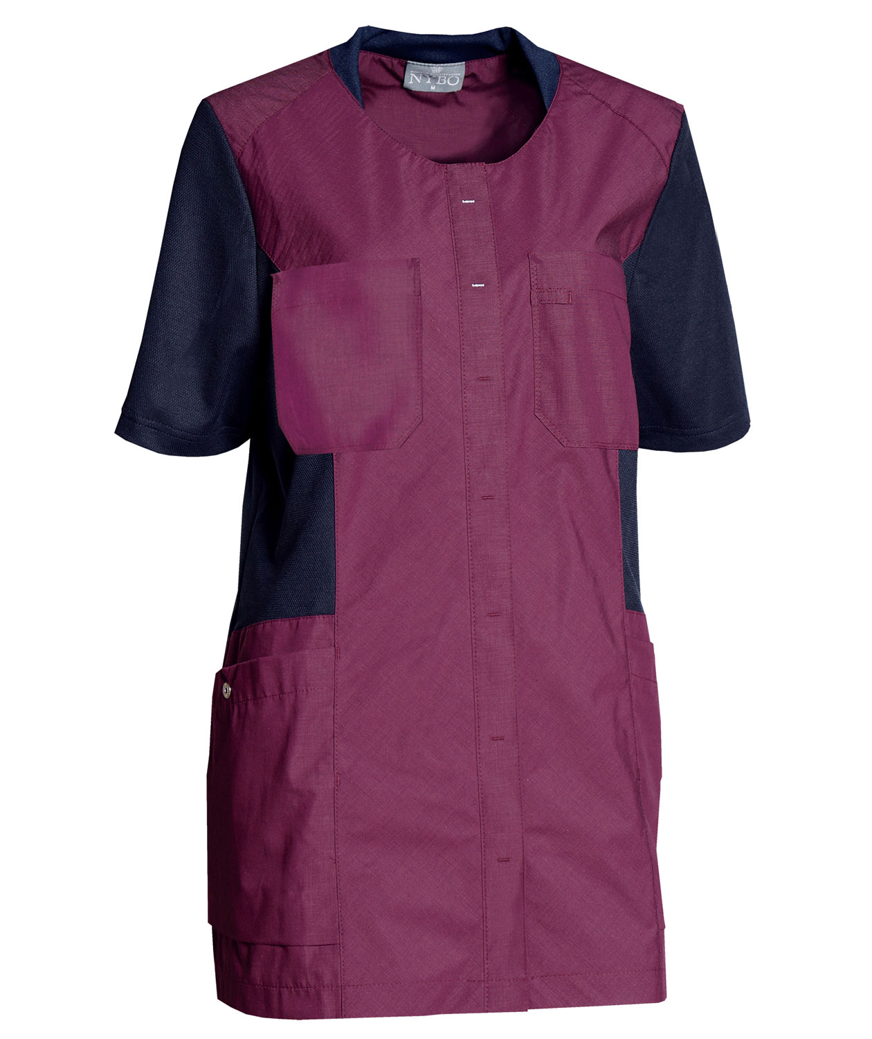 Nybo Workwear Sporty Mix women's tunic, Bordeaux, Bordeaux, swatch