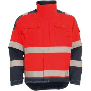 Tranemo Aramid work jacket, Hi-Vis red/marine