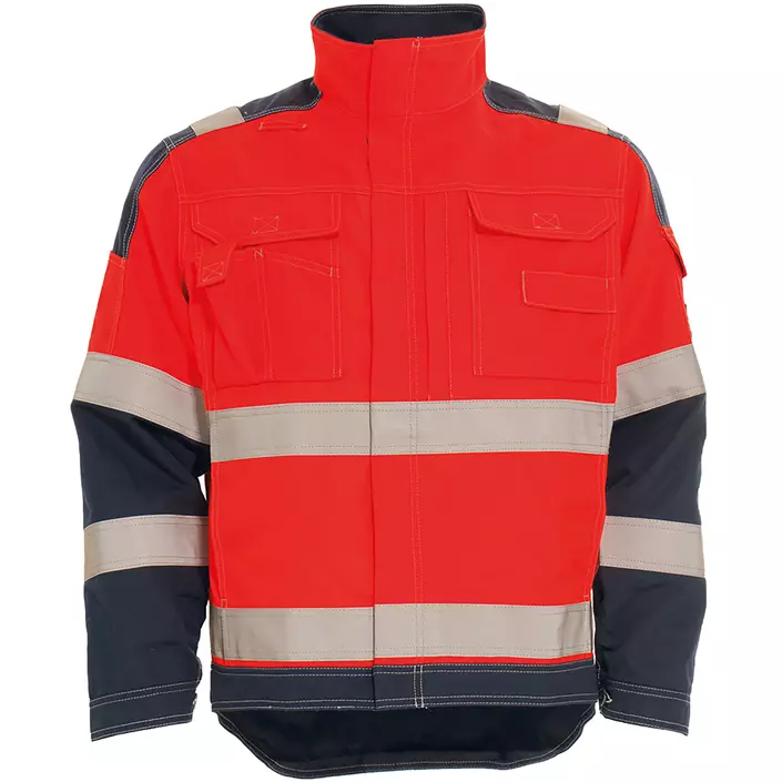 Tranemo Aramid work jacket, Hi-Vis red/marine, large image number 0