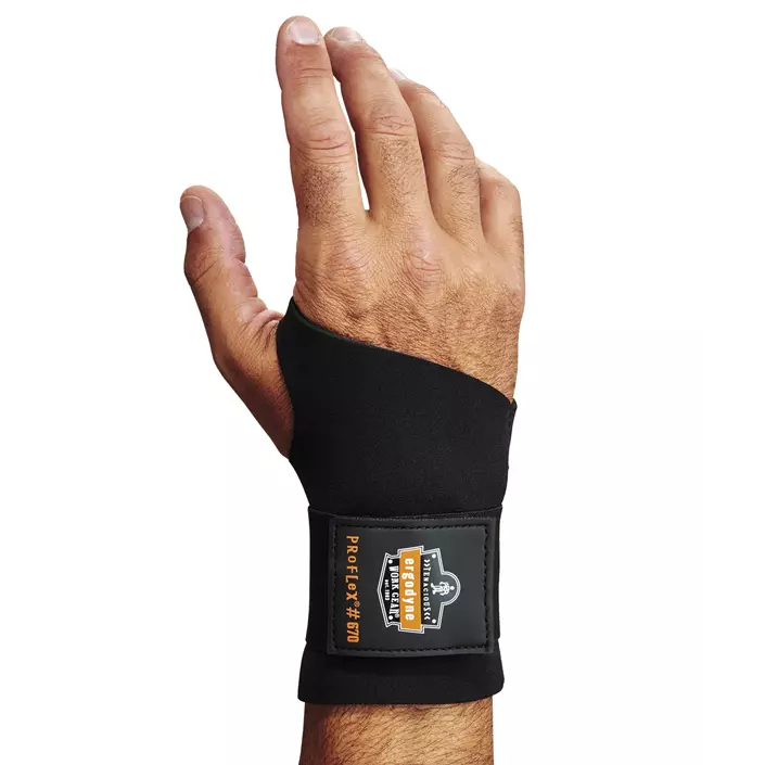 Ergodyne ProFlex 670 Ambidextrous single strap wrist support, Black, large image number 0