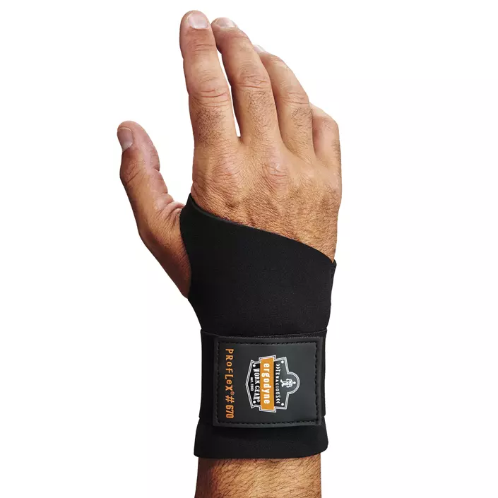 Ergodyne ProFlex 670 Ambidextrous håndleddsstøtte med enkelt stropp, Svart, large image number 0