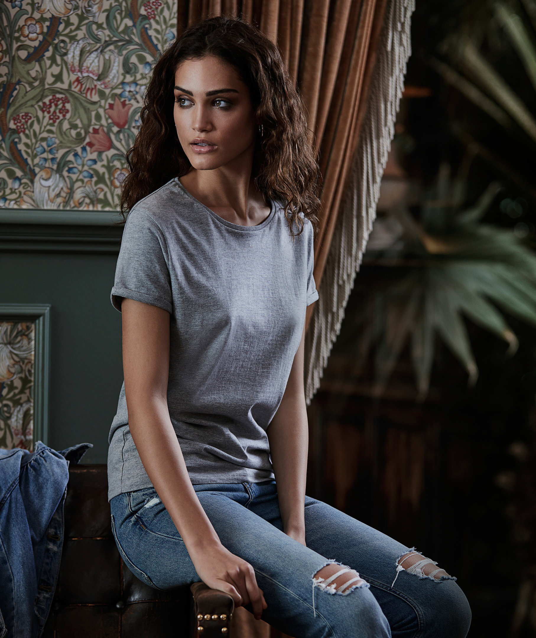 Tee Jays roll-up women's T-shirt, Grey, large image number 1