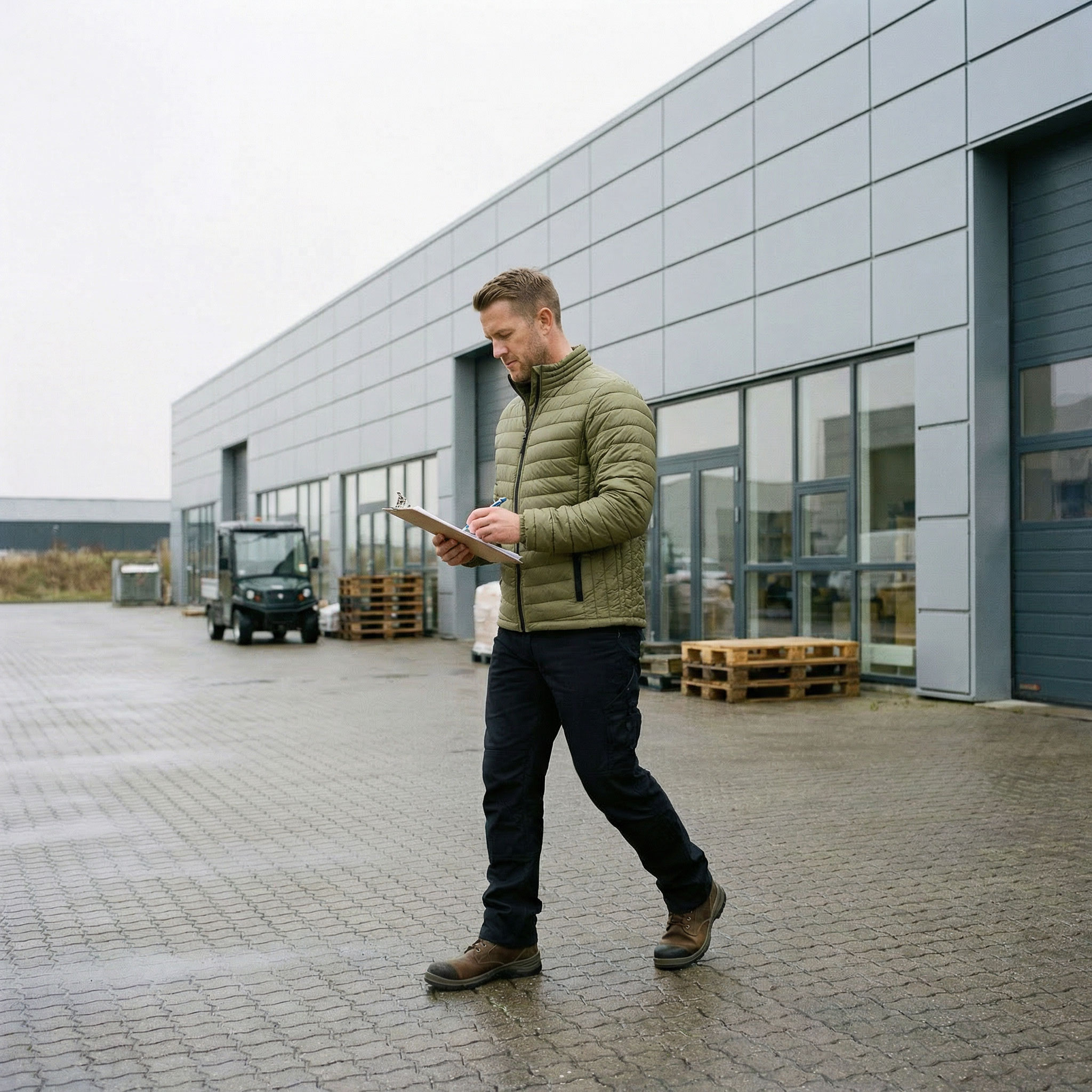 Stadsing vatteret jakke, Olive green, large image number 1