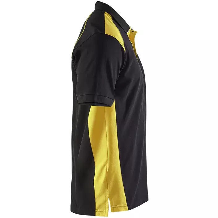 Blåkläder polo T-shirt, Black/Hi-Vis Yellow, large image number 3