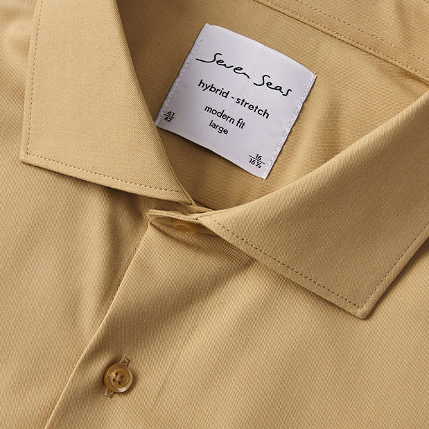 Seven Seas hybrid Slim fit Hemd, Sand, large image number 3