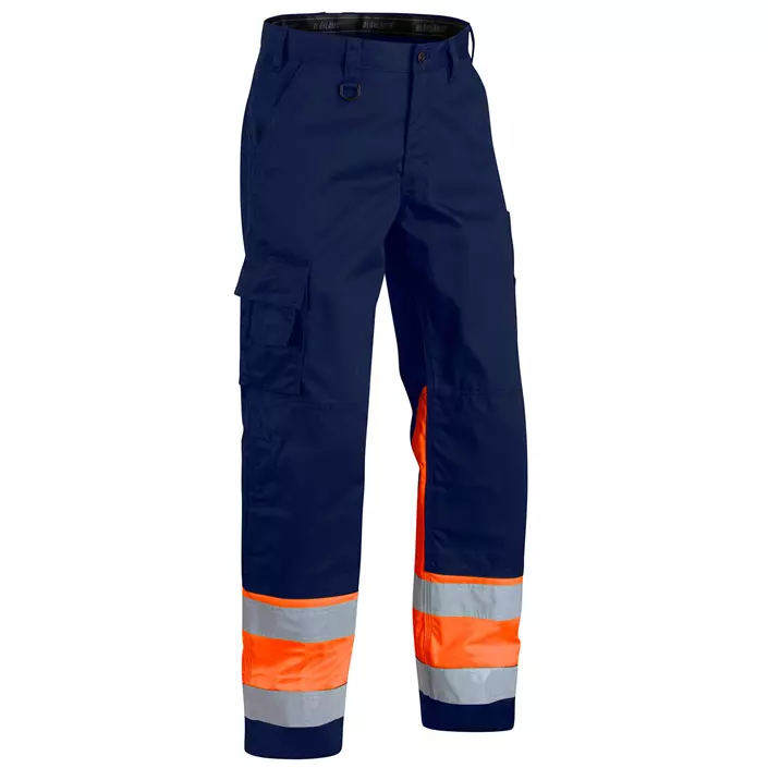 Blåkläder work trousers, Marine/Hi-Vis Orange, large image number 0