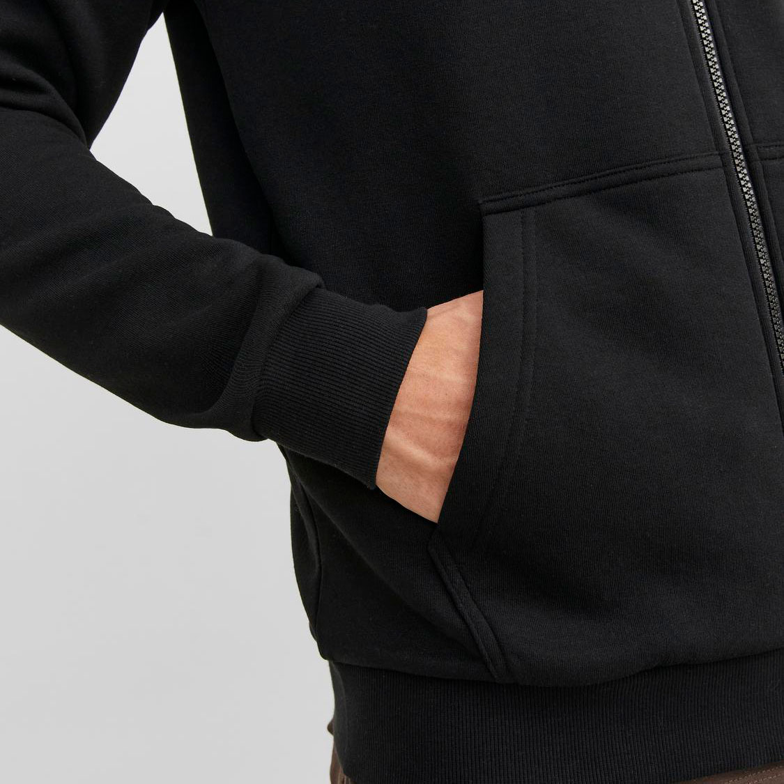 Jack & Jones JJEBRADLEY hoodie med dragkedja, Black, large image number 4