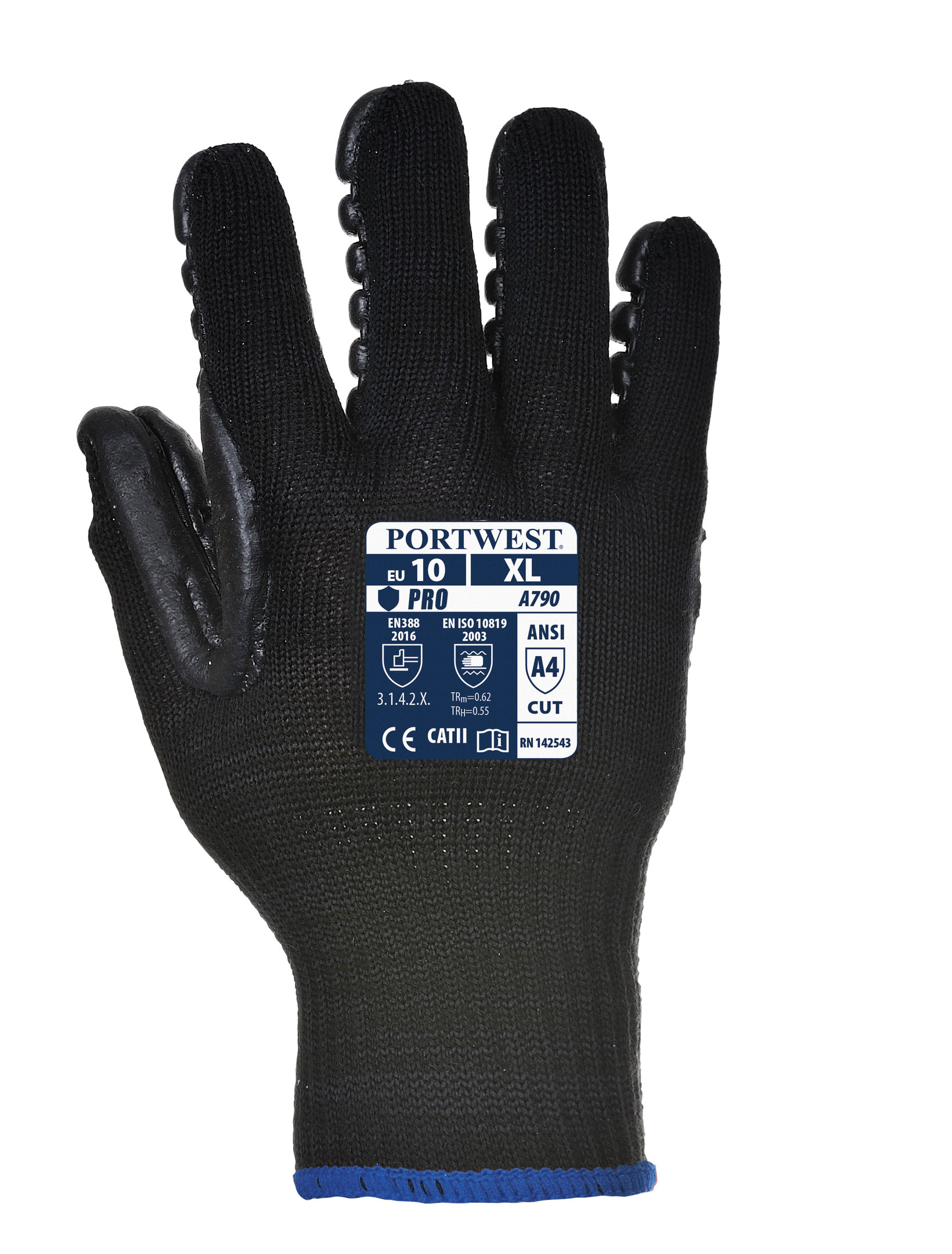 Portwest A790 anti-vibration gloves, Black, large image number 2