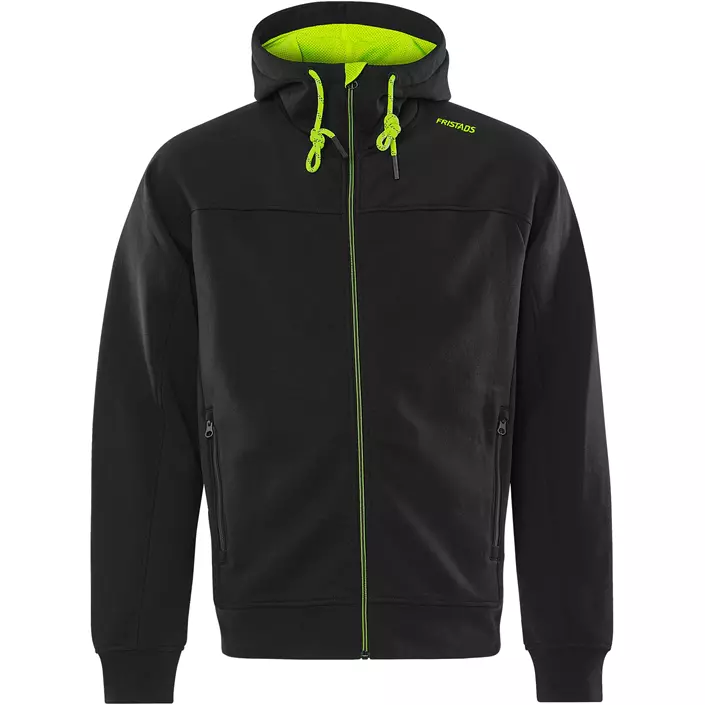 Fristads Hoodie mit Reißverschluss 7550 GSM, Schwarz/Hi-Vis Gelb, large image number 0