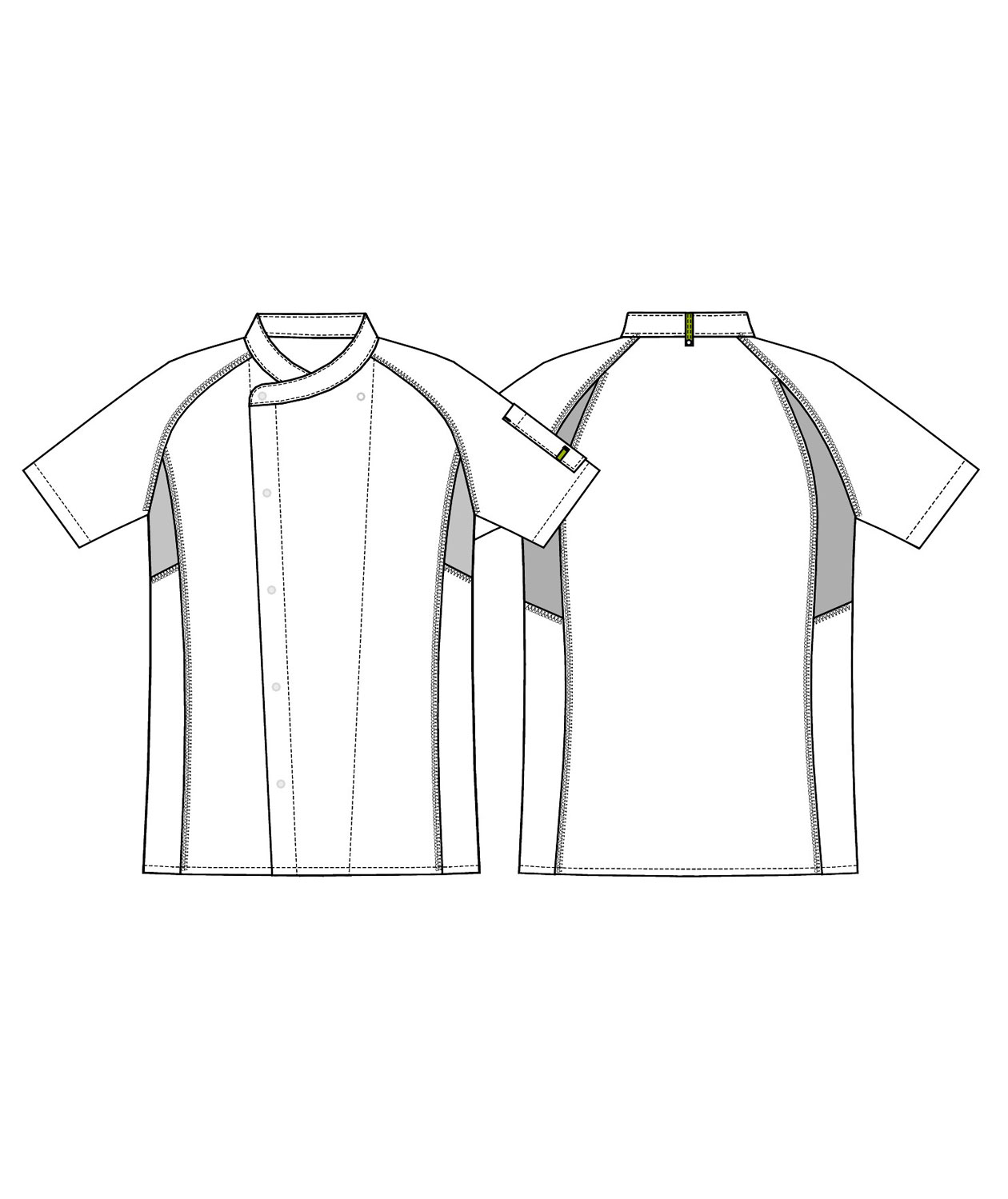 Kentaur short-sleeved chefs jacket, Black/Light Grey, large image number 3