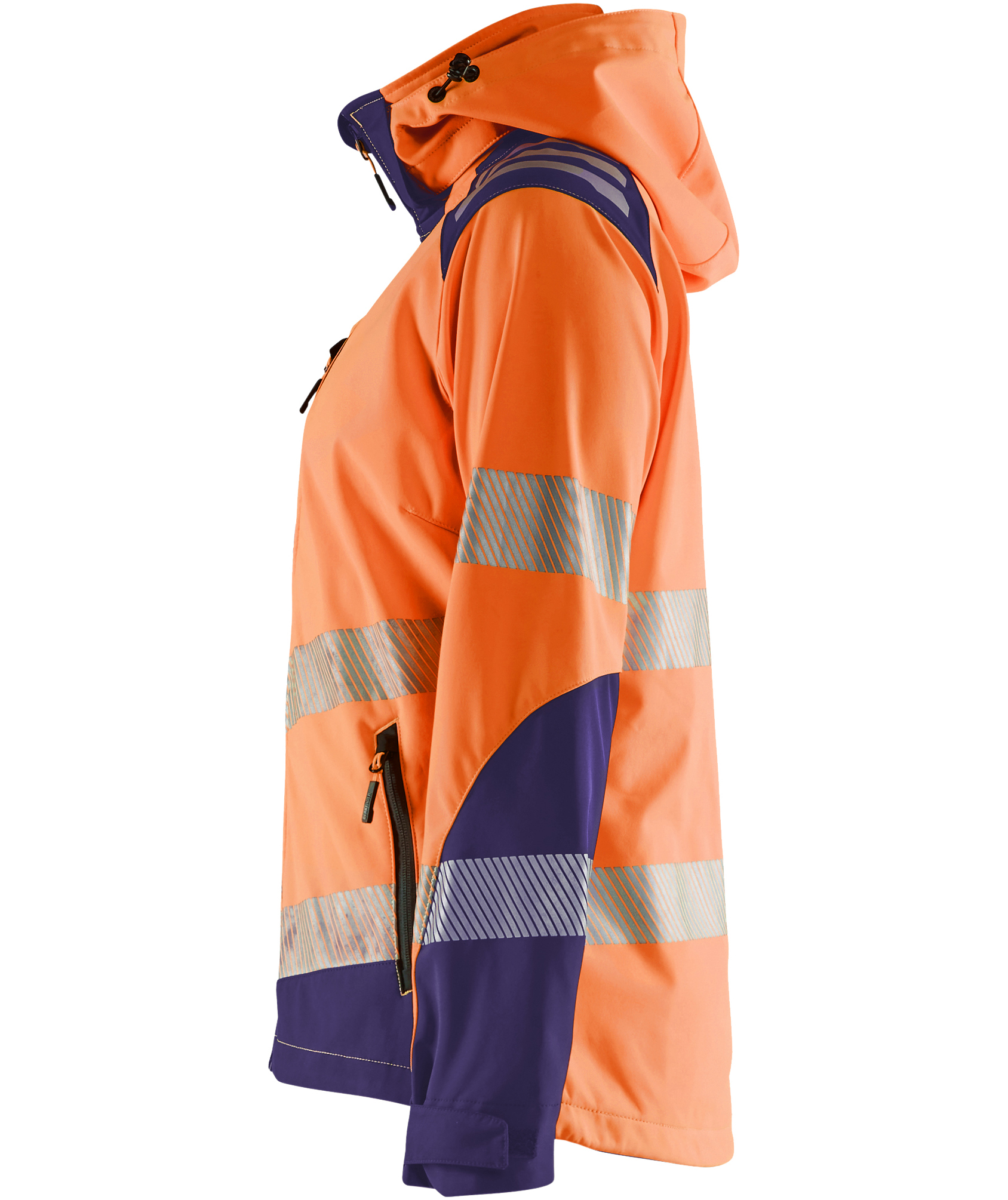 Bl&aring;kl&auml;der dame softshelljakke full stretch, Hi-Vis Orange/Marine, large image number 3