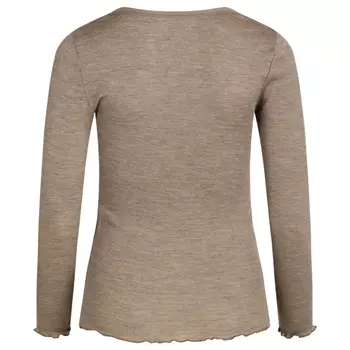 Claire Woman women's long-sleeved T-shirt with merino wool, Taupe melange