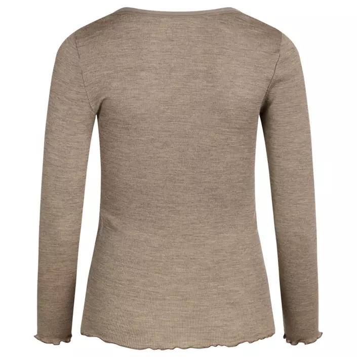 Claire Woman långärmad T-shirt med merinoull dam, Taupe melange, large image number 1