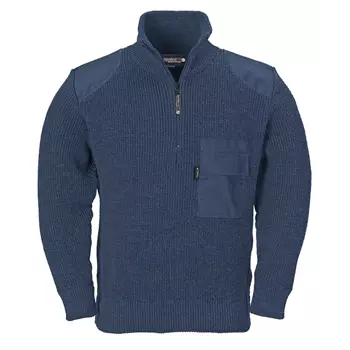 Terrax knit sweater with zipper, Marine Blue