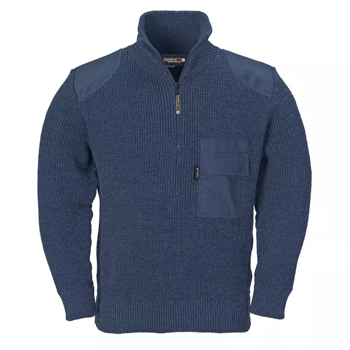 Terrax knit sweater with zipper, Marine Blue, large image number 0