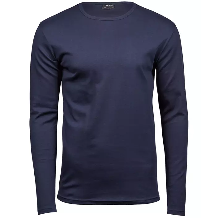 Tee Jays Interlock langermet T-skjorte, Navy, large image number 0