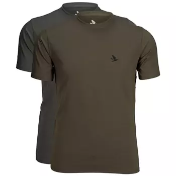 Seeland Outdoor 2-pack T-skjorte, Raven/Pine green
