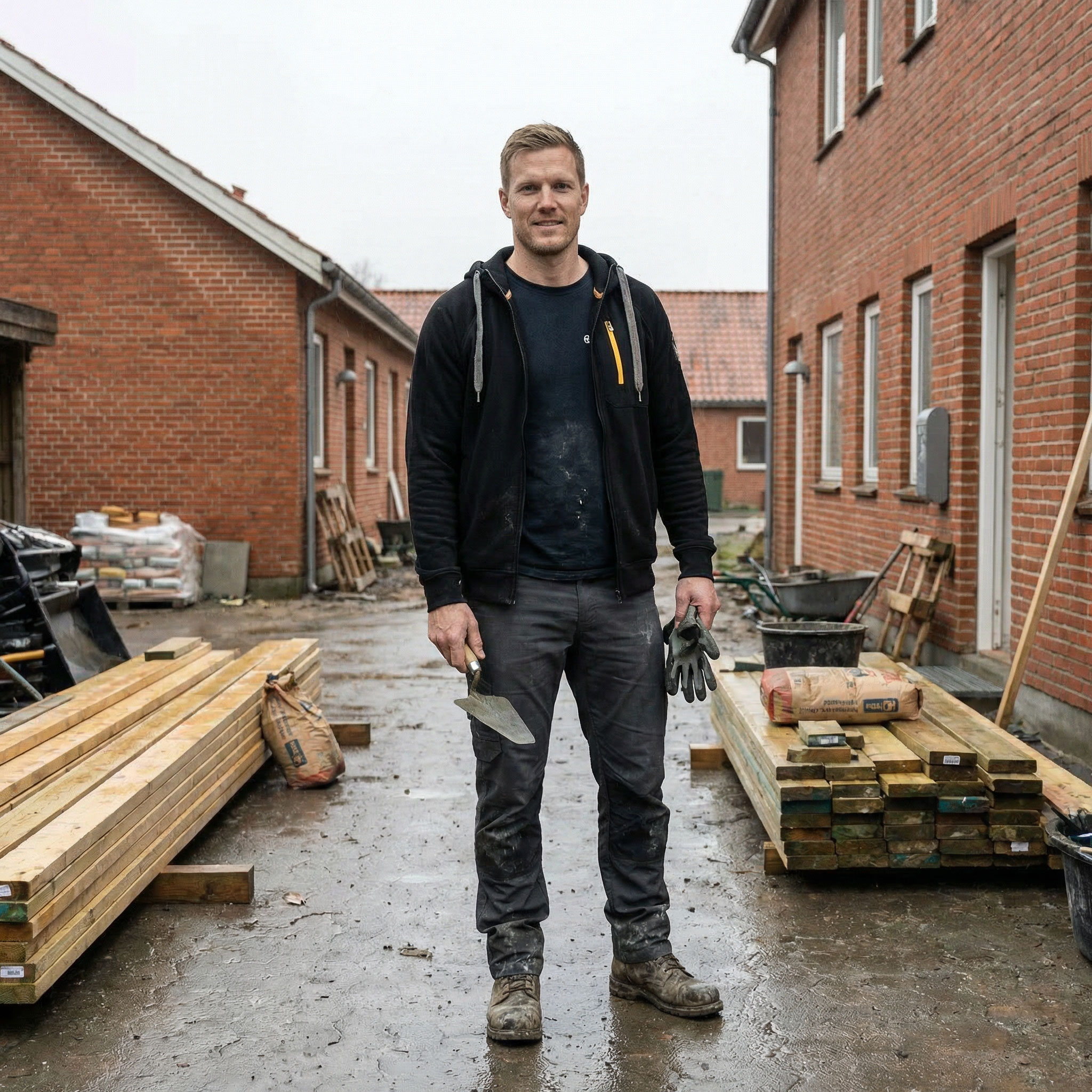 Grounded 7003 h&aelig;ttetr&oslash;je med lynl&aring;s, Black