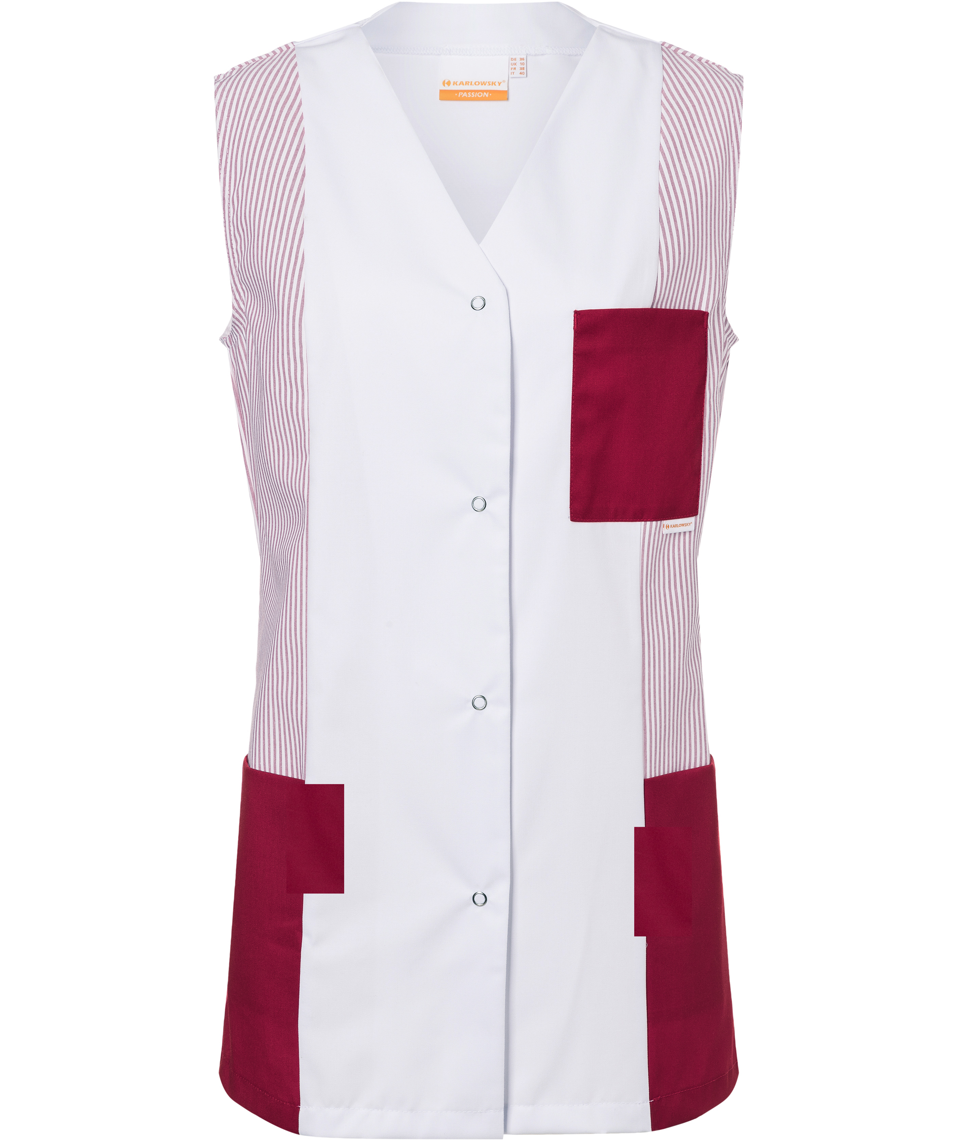 Karlowsky Sabrina Damen-Tunika ohne &Auml;rmel, White/bordeaux