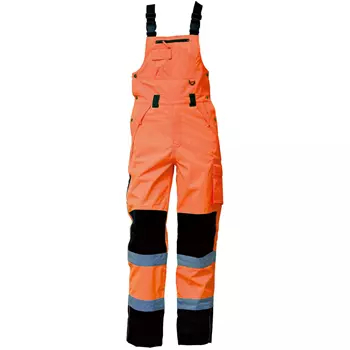 Elka Visible Xtreme bib and brace trousers, Hi-Vis Orange/Black
