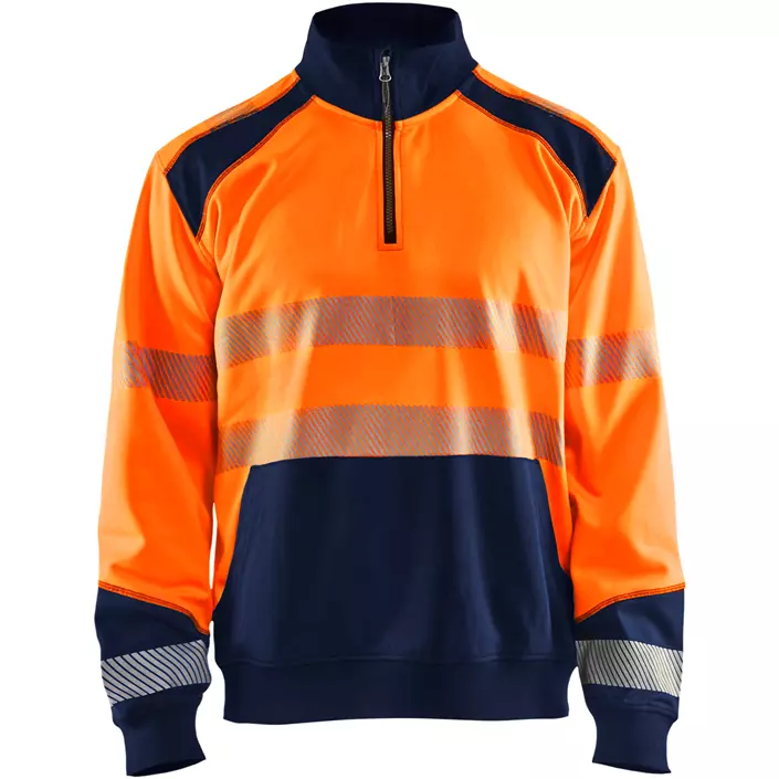 Blåkläder half zip sweatshirt, Varsel Orange/Marinblå, large image number 0