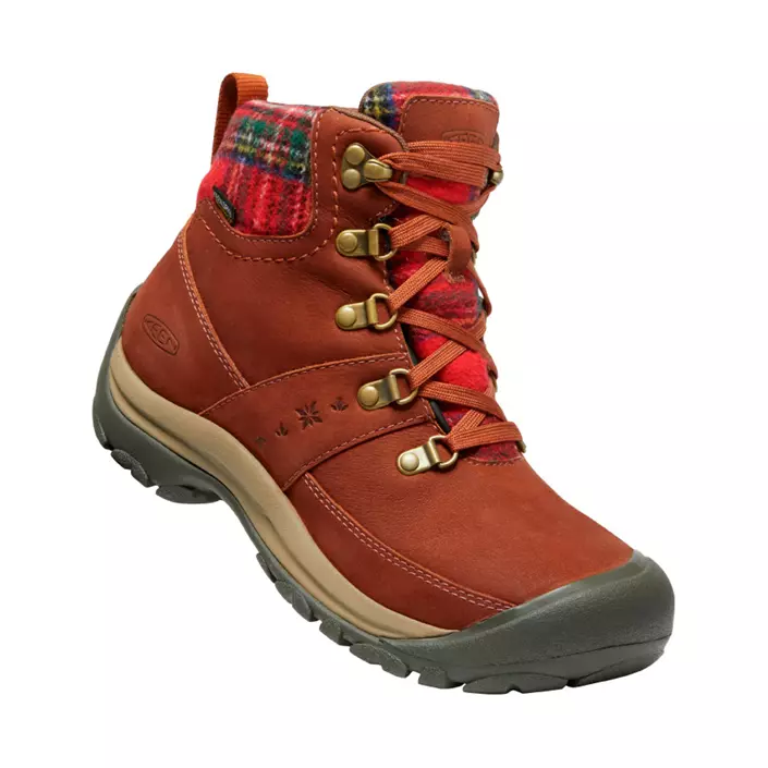 Keen Kaci III Winter MID WP women's hiking boots, Oise Shell/Red Plaid, large image number 0