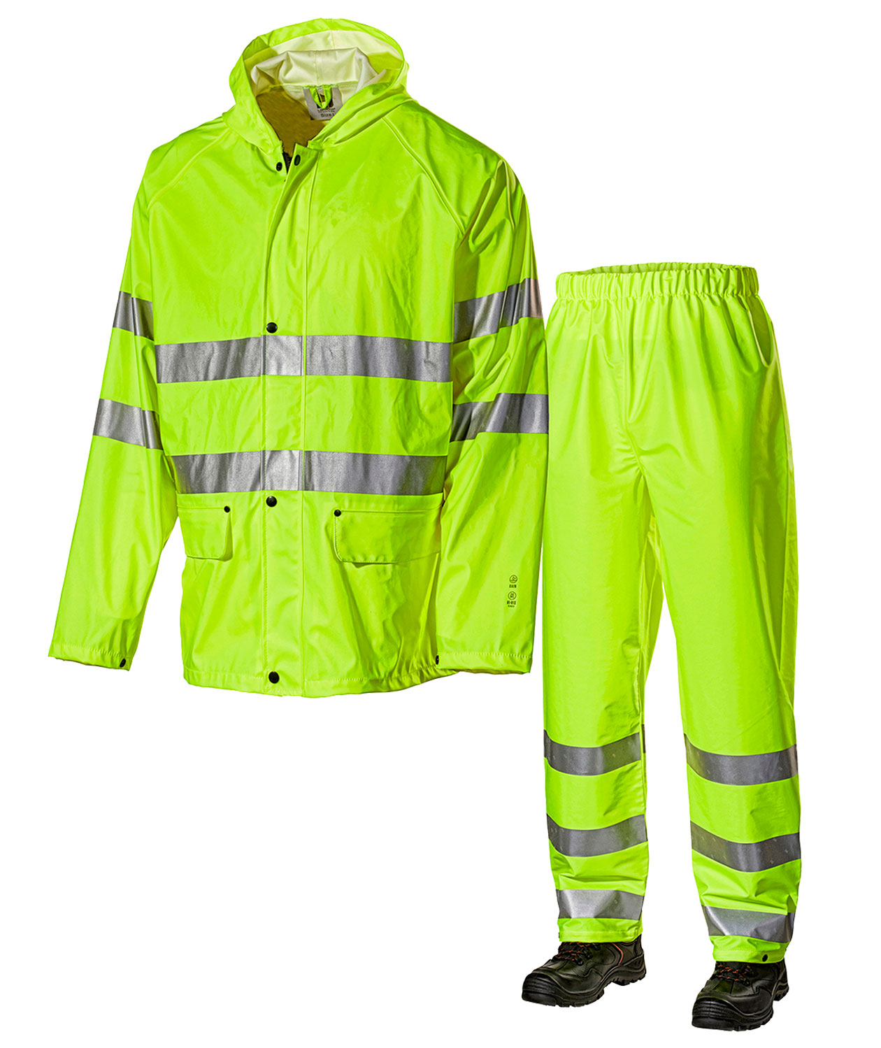 Wasserfest Arbeitskleidung Regenanzug Jacke & Hose Einfach auf Off Gelb XXL 