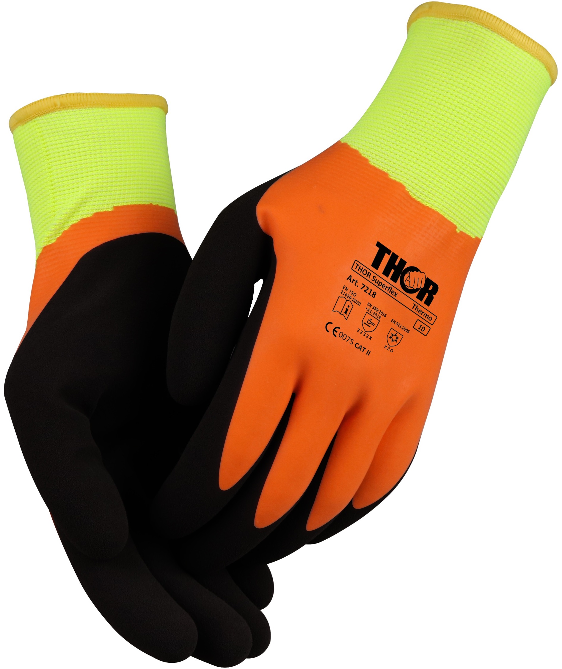 Thor 7218 Superflex thermal gloves, Yellow/Orange, large image number 0