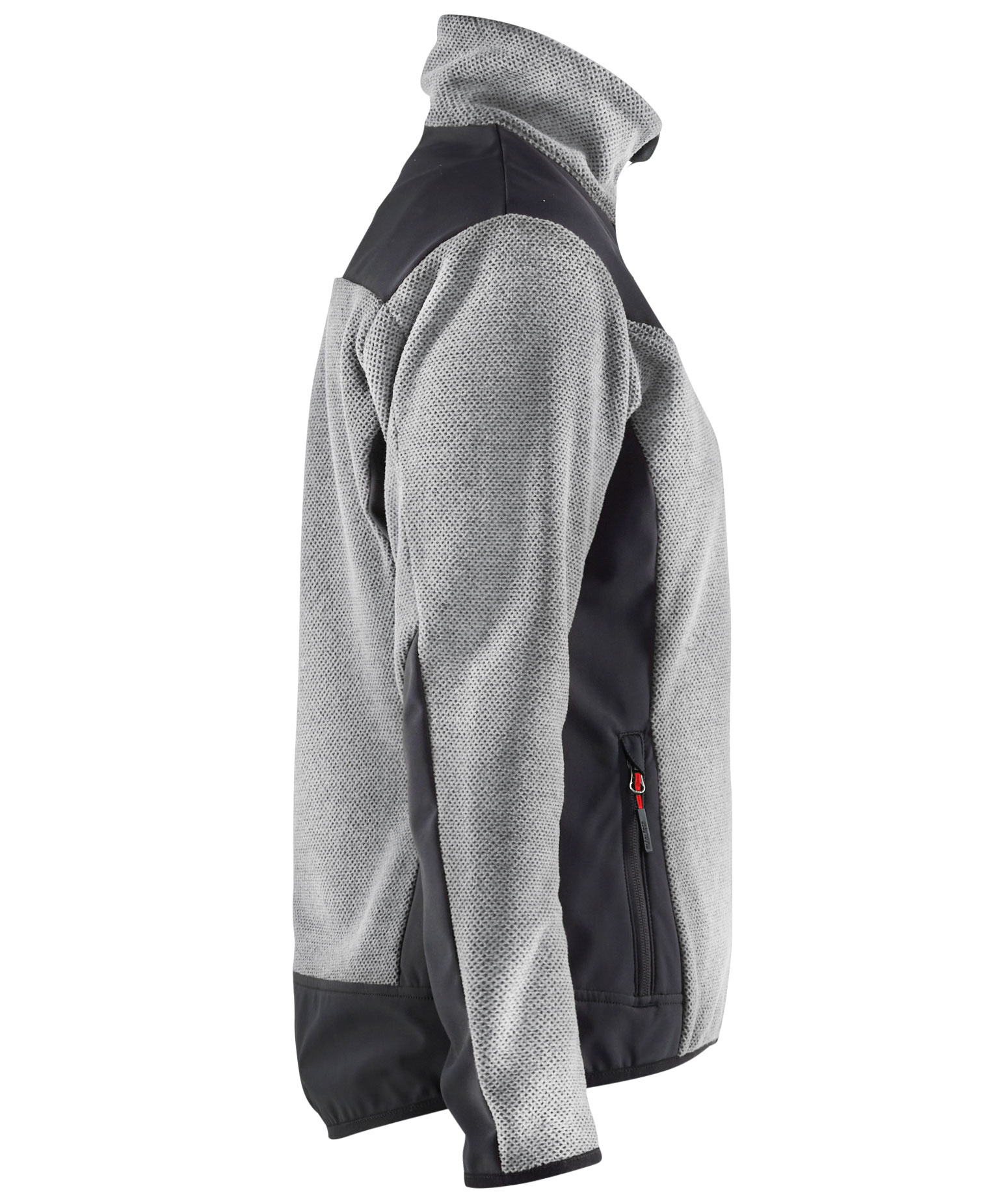 Bl&aring;kl&auml;der Damen Strickjacke mit Softshell, Grau meliert/schwarz, large image number 2