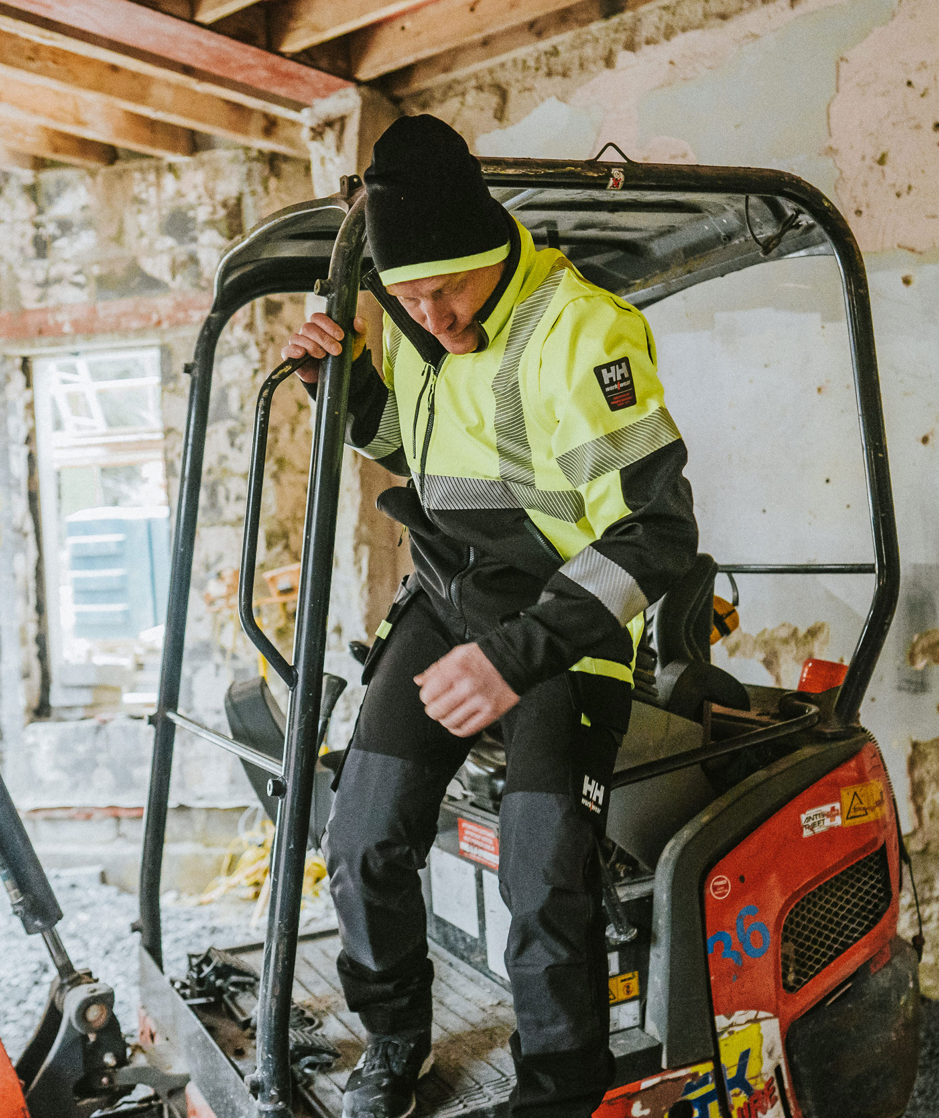 Helly Hansen vendbar Manchester Beanie, Sort/Gul, Sort/Gul, large image number 2