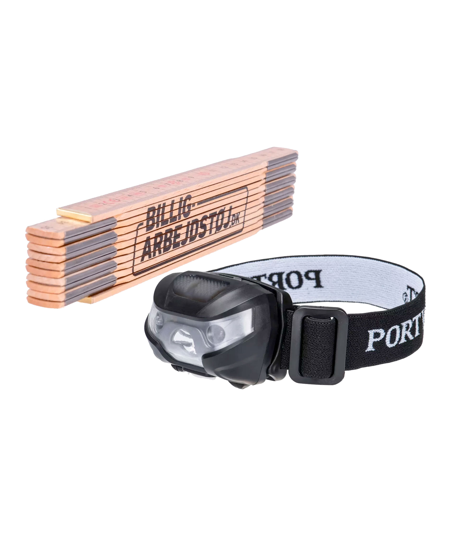 Portwest PA71 head lamp and 2 meter wooden ruler, , large image number 0
