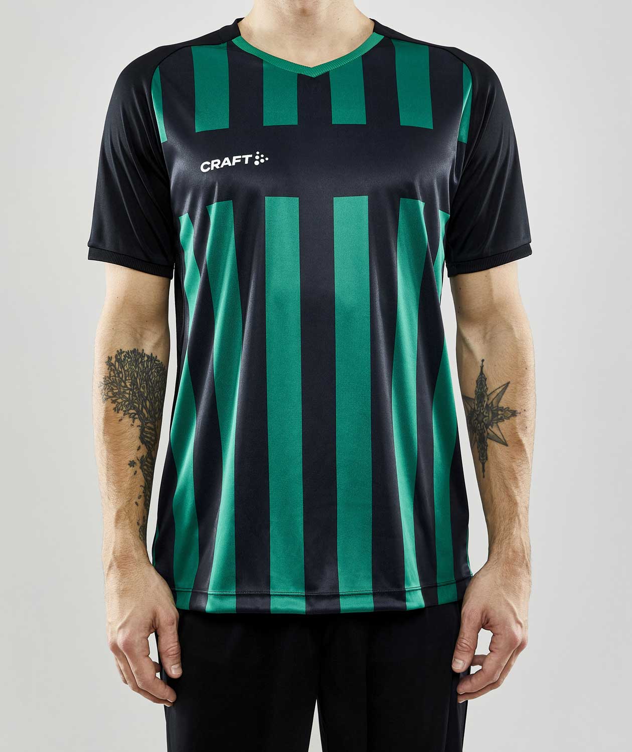 Craft Progress 2.0 Stripe Jersey T-shirt, Sort/Team Green, large image number 1