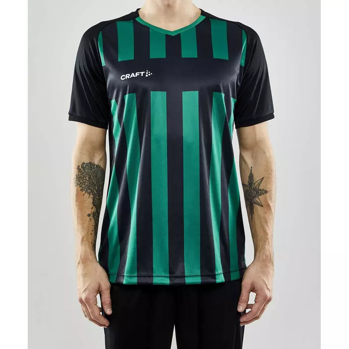 Craft Progress 2.0 Stripe Jersey T-shirt, Black/Team Green, large image number 1