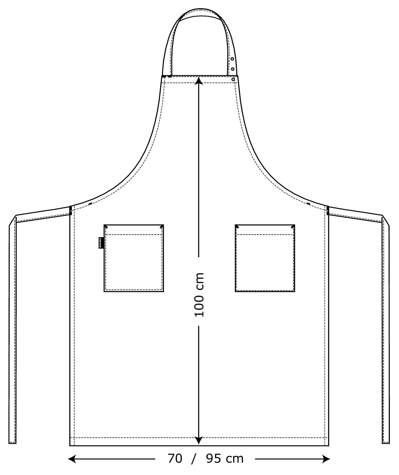 Kentaur bib apron with pockets, Dark Grey, large image number 1