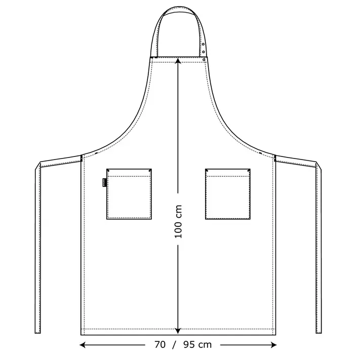 Kentaur bröstlappsförkläde med fickor, Mörkgrå, large image number 1
