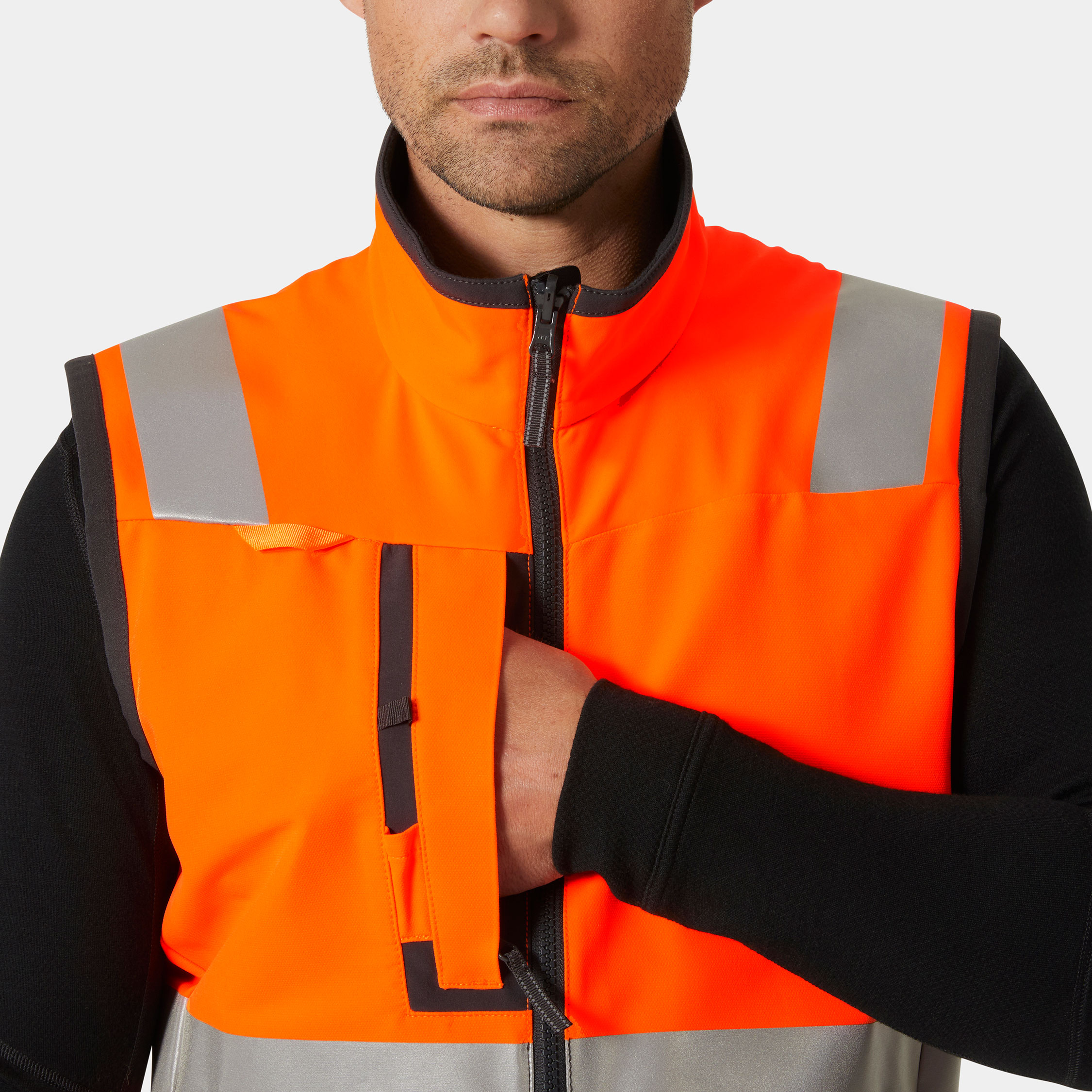 Helly Hansen Alna 4X Tech vest full stretch, Hi-vis Orange/Ebony, large image number 4