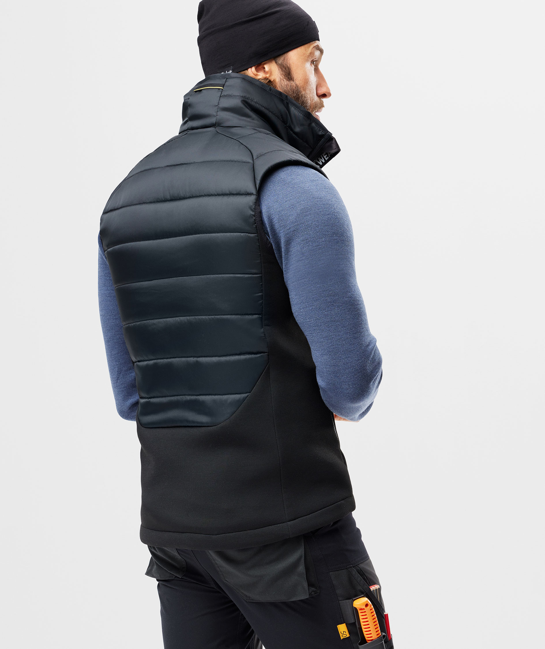 Snickers FlexiWork hybridv&auml;st 4902, Black/Black, large image number 3