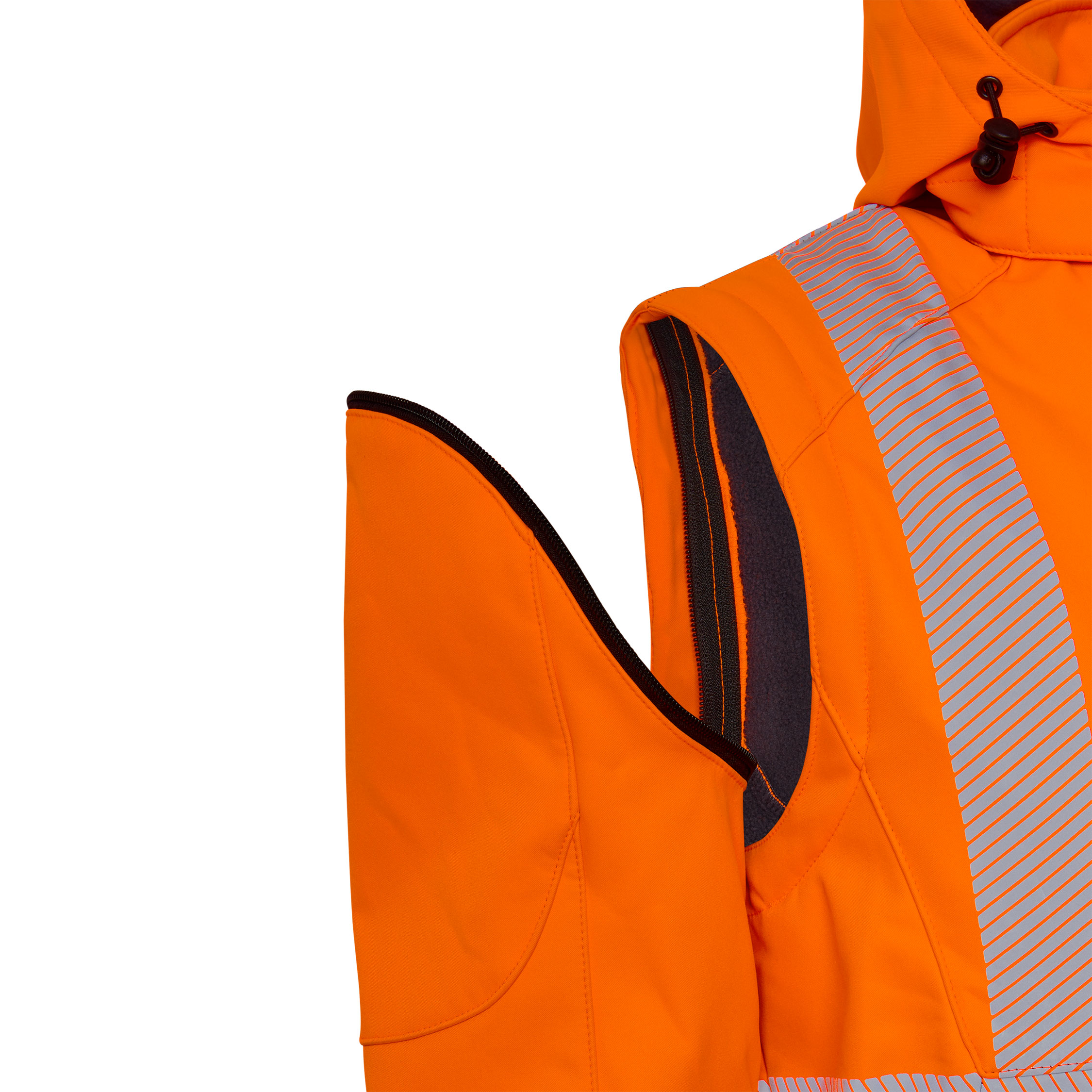 ELKA Visible Xtreme 2-i-1 softshelljacka, Varsel Orange/Svart, large image number 4