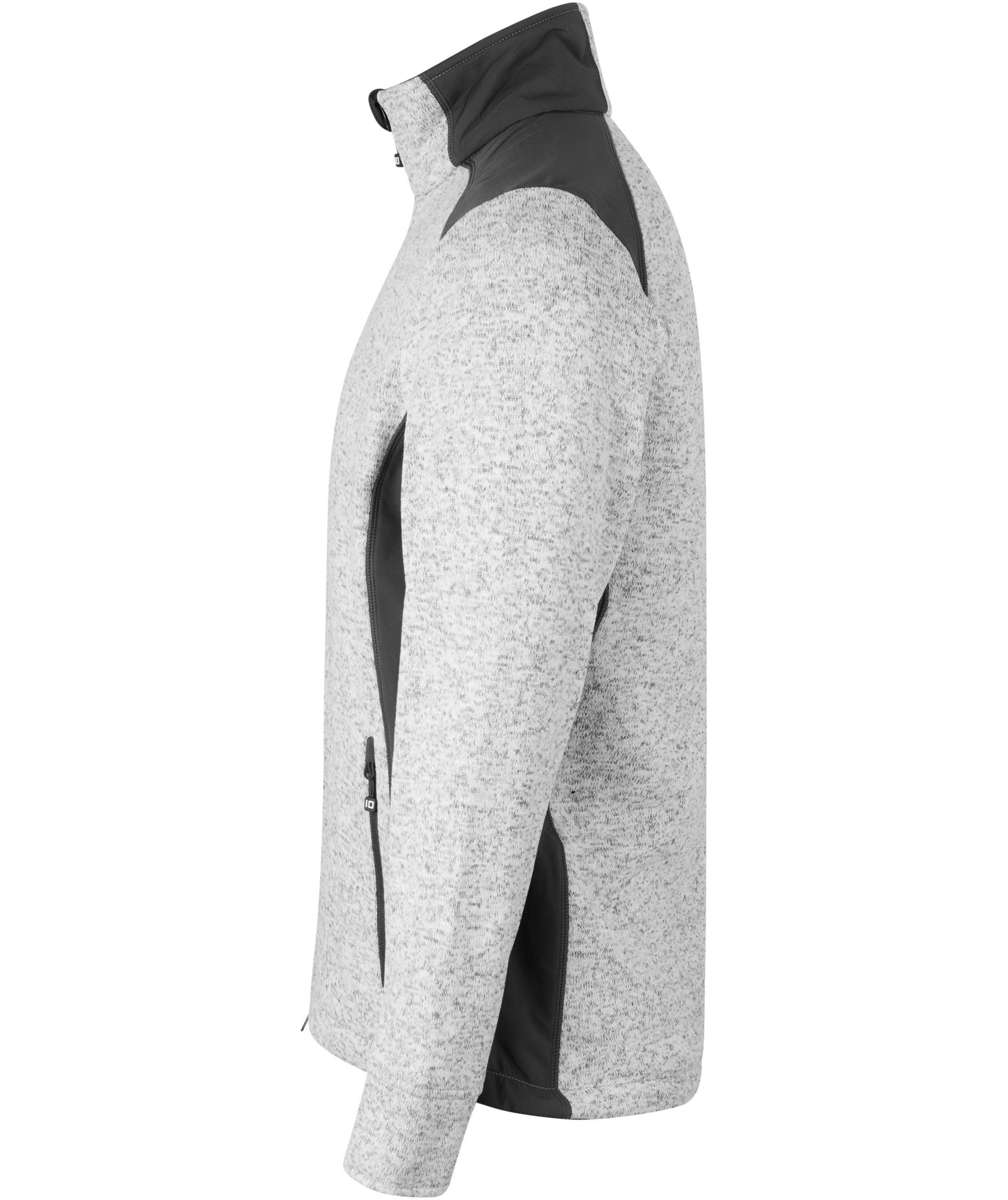 ID Knitted Fleece Cardigan, Grey Melange, large image number 3